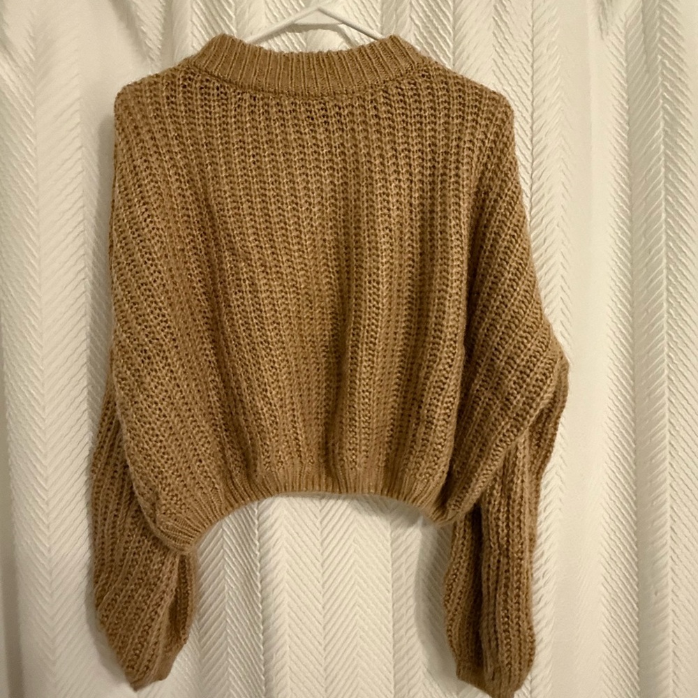 Simplee Tan Woven Sweater